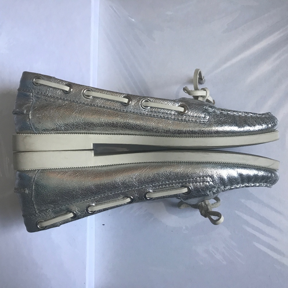 Silver loafer shoes Michael Kors, genuine leather